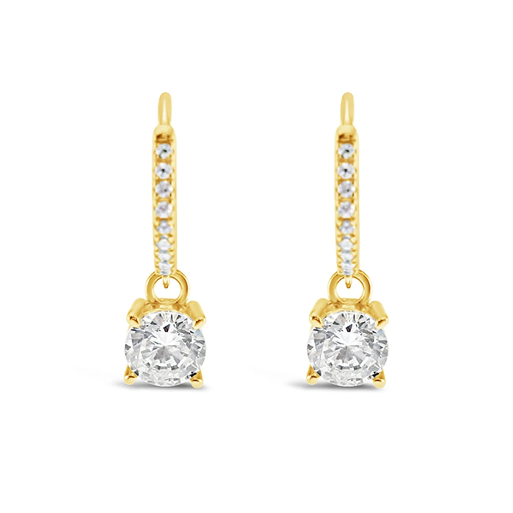 Gold Plated Sterling Silver Cubic Zirconia Hoop Earrings 151248