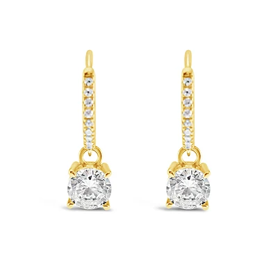 Gold Plated Sterling Silver Cubic Zirconia Hoop Earrings 151248