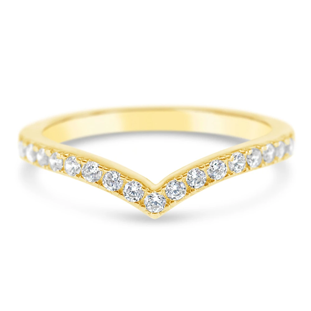 Gold Plated Sterling Silver Cubic Zirconia Ring