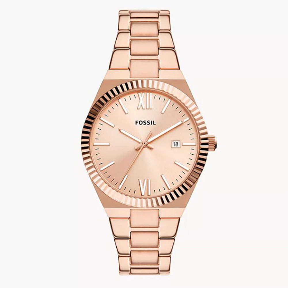 Fossil Scarlette Rose Gold-Tone Stainless Steel Watch 151330