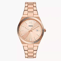 Fossil Scarlette Rose Gold-Tone Stainless Steel Watch 151330