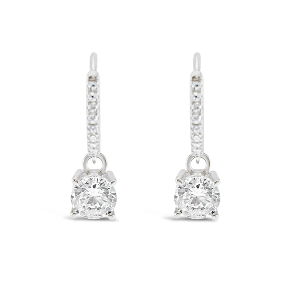 Sterling Silver Cubic Zirconia Hoop Earrings 151247