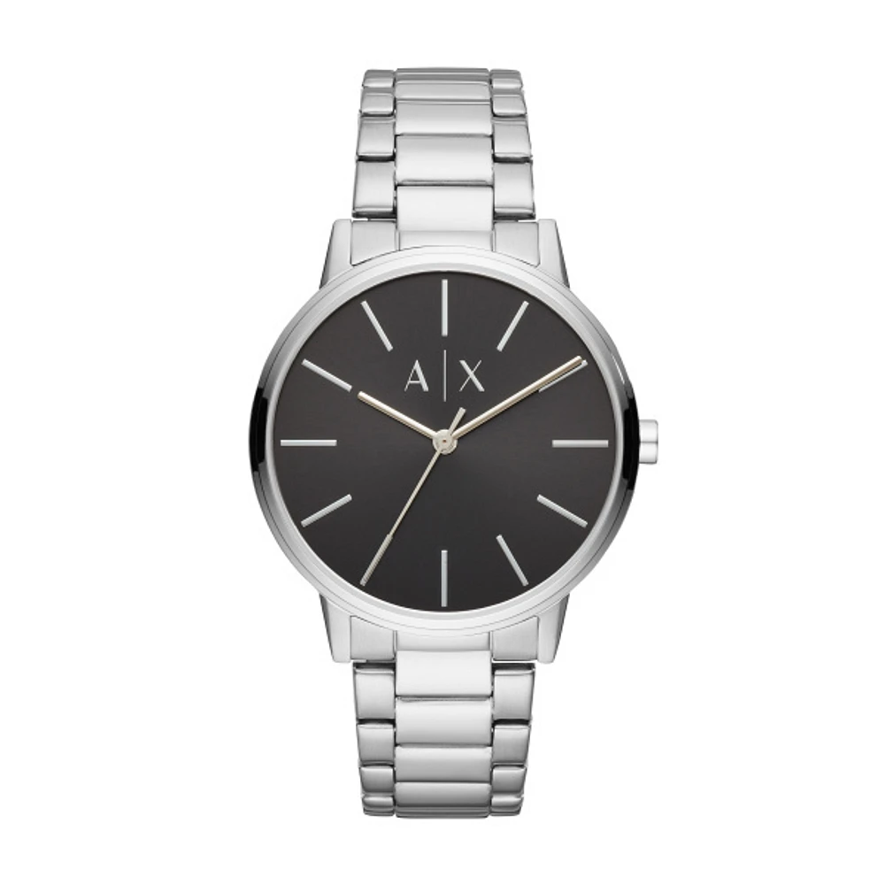 Armani Exchange Men Cayde Silver Black Dial 136377