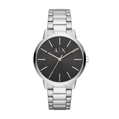 Armani Exchange Men Cayde Silver Black Dial 136377