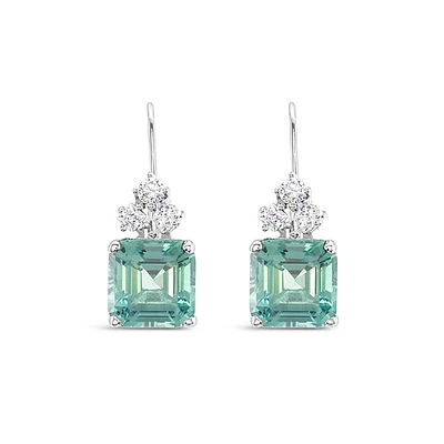 Sterling Silver Mint Cubic Zirconia Earrings 153423