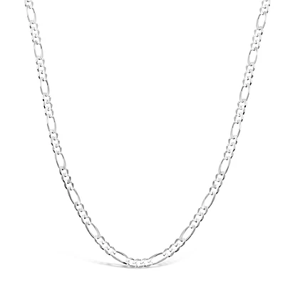 Sterling Silver 4.3mm Figaro 24" Chain Necklace 142100