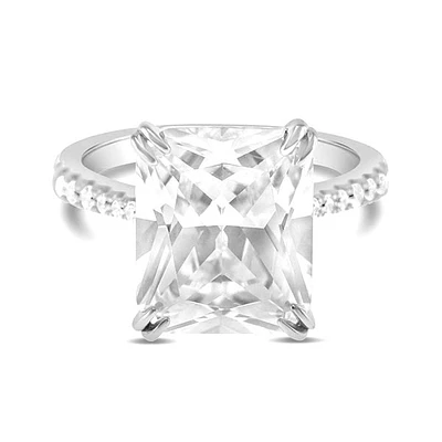 Sterling Silver Cubic Zirconia Radiant Cut Ring 144138