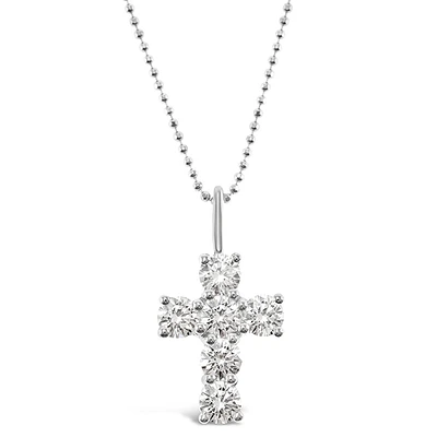 Sterling Silver Cubic Zirconia Cross Necklace 141132