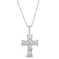 Sterling Silver Cubic Zirconia Cross Necklace 141132