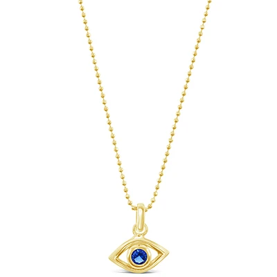 Gold PlatedSterling Silver Cubic Zirconia Evileye Necklace 147724