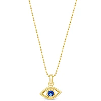 Gold PlatedSterling Silver Cubic Zirconia Evileye Necklace 147724