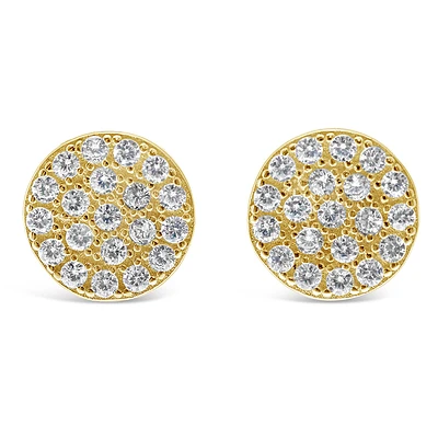 Yellow Gold Plated Sterling Silver Cubic Zirconia Earrings 129282