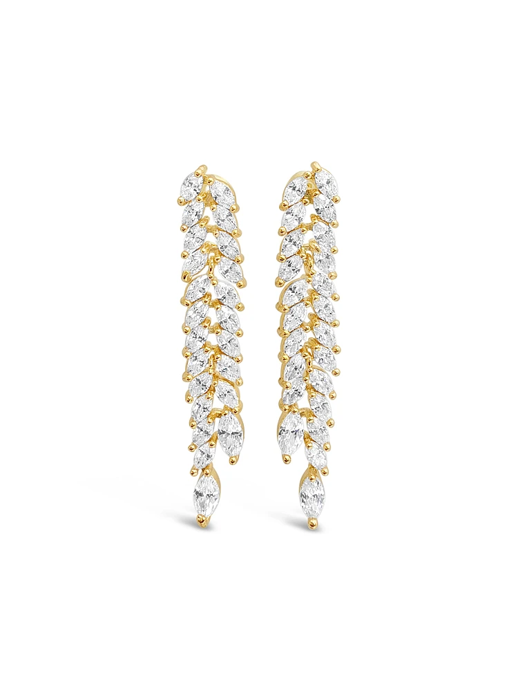 Bridal Silver Cubic Zirconia Drops Earrings 153668