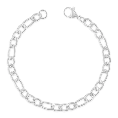 Stainless Steel Silver 5mm Figaro Bracelet