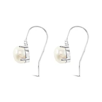 Sterling Silver Cubic Zirconia Pearl Earrings 152288