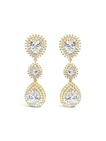 Bridal Silver Cubic Zirconia Tear Drop Earrings