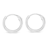 Sterling Silver Plain 12mm Hoops Earrings 141783