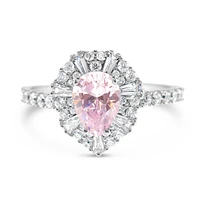 Sterling Silver Pink Cubic Zirconia Ring 147433