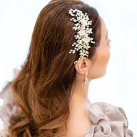 Bridal Flower Wire Gold Hairclip 146377