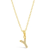 Gold Plated Sterling Silver Cubic Zirconia Initial Y Necklace 147951