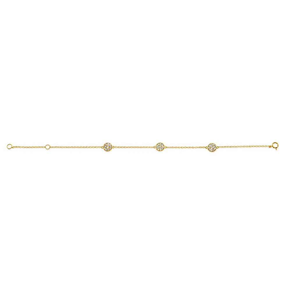 Gold Plated Sterling Silver Cubic Zirconia Bracelet 129286