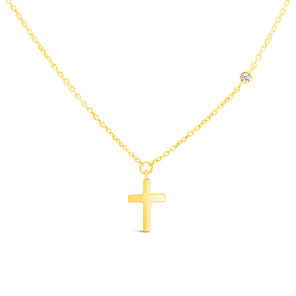10k Yellow Gold Cross Necklace 153746