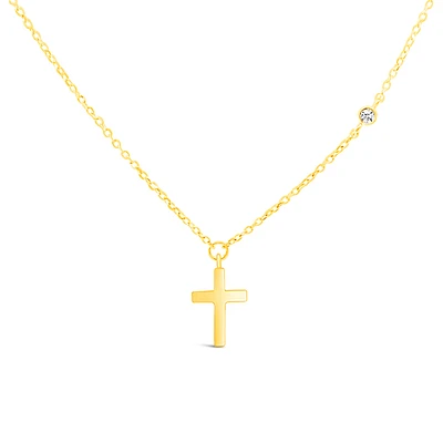 10k Yellow Gold Cross Necklace 153746