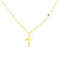 10k Yellow Gold Cross Necklace 153746