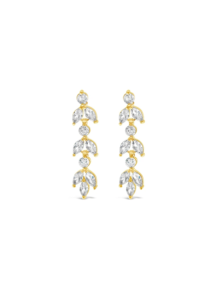 Bridal Gold Cubic Zirconia Necklace and Earrings Set