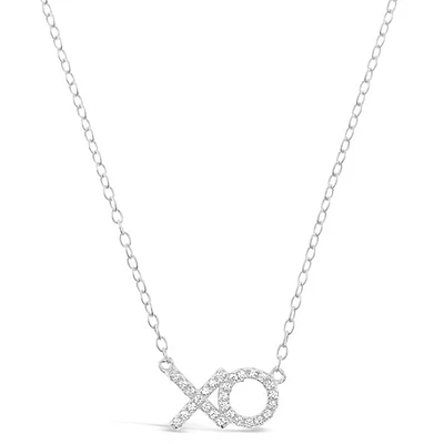Sterling Silver Cubic Zirconia XO Necklace 149662