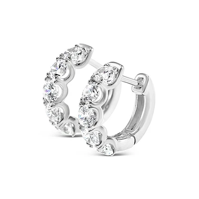 Sterling Silver Cubic Zirconia Huggie Earrings 153467
