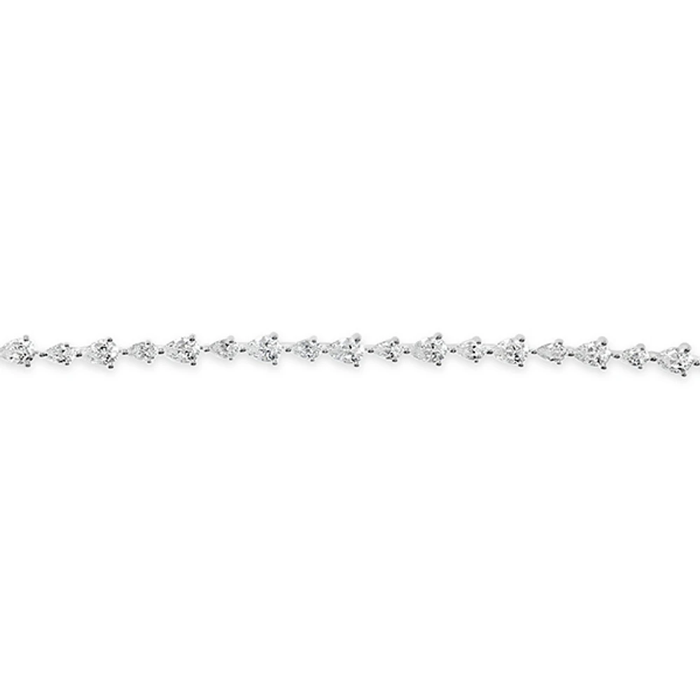 Sterling Silver Cubic Zirconia Teardrop Bracelet