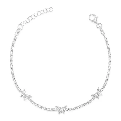 Sterling Silver Cubic Zirconia Butterfly Bracelet 149870