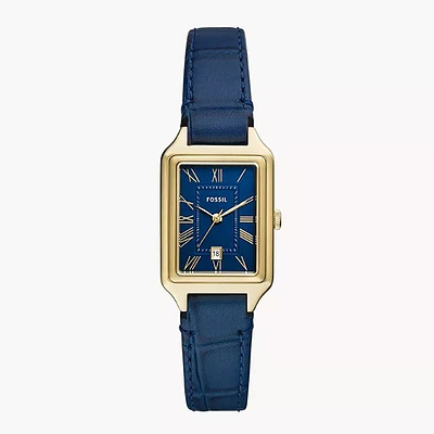 Fossil Raquel Three-Hand Date Navy Croco LiteHide Leather Watch 152904