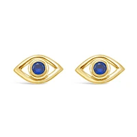 Gold Plated Sterling Silver Cubic Zirconia Evileye Earrings 147726
