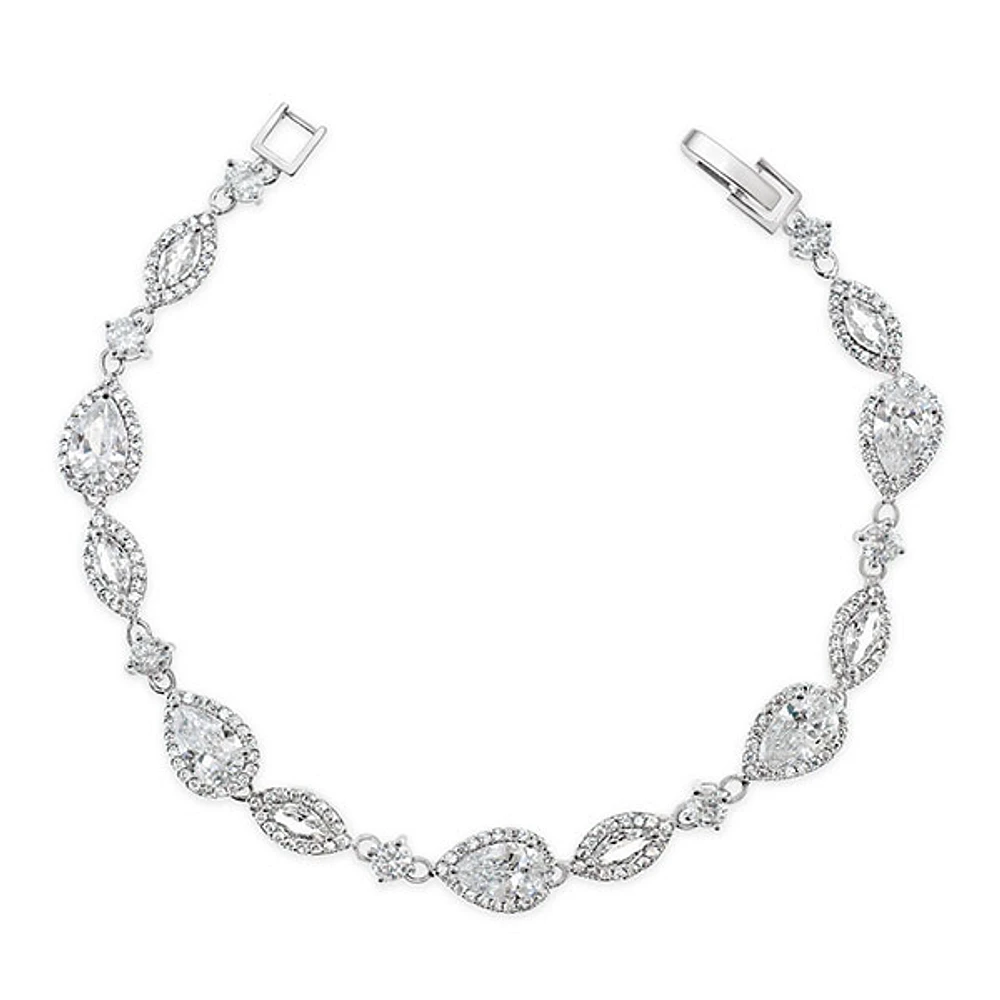 Bridal Silver Cubic Zirconia Bracelet 125964