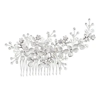 Bridal Silver Flower Hair Comb 125943