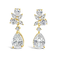 Gold Cubic Zirconia Tear Drop Earrings 137416