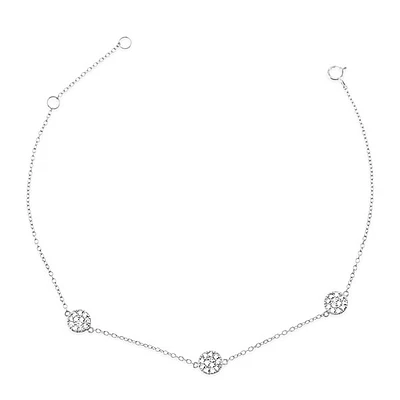 Sterling Silver Cubic Zirconia Anklet