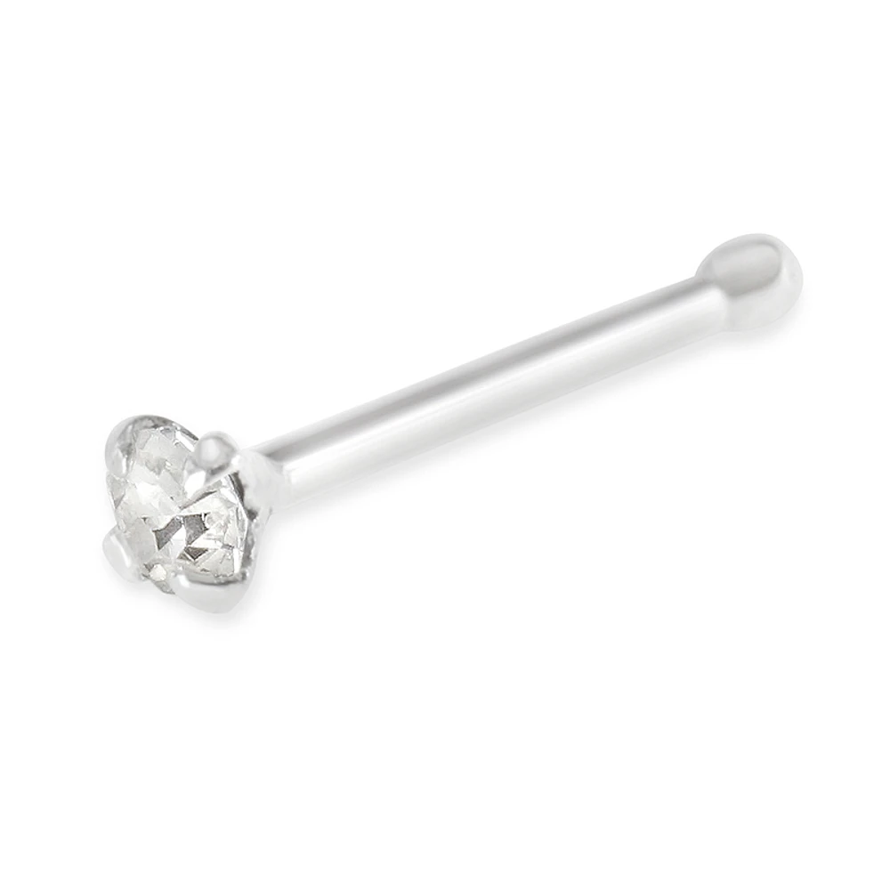 Sterling Silver Cubic Zirconia 1.5mm Ball End Nose Stud 136695