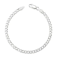Sterling Silver 3.5 mm Cuban 7" Inches Bracelet 142101