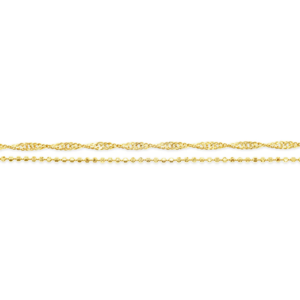 Gold Plated Sterling Silver Twist Anklet