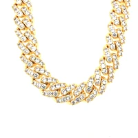 Fashion Cubic Zirconia Cuban Link 18" Inches Necklace