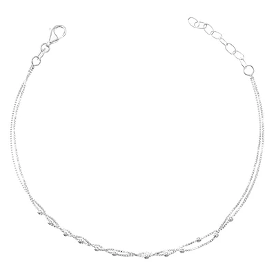 Sterling Silver Beads Anklet 124238