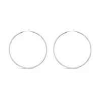 Sterling Silver Plain 50mm Hoops Earrings 129196