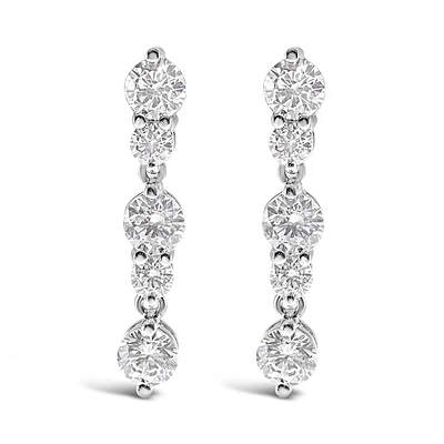 Sterling Silver Cubic Zirconia Round Earrings 108888