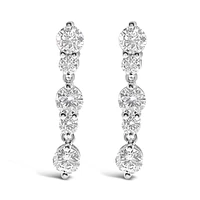 Sterling Silver Cubic Zirconia Round Earrings 108888