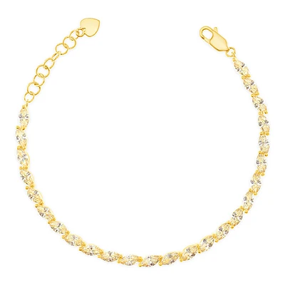 Gold Plated Sterling Silver Yellow Cubic Zirconia Bracelet 153239