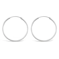 Sterling Silver Plain 25mm Hoops Earrings 141786