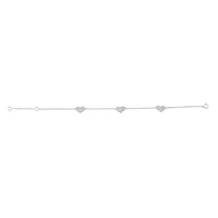 Sterling Silver Cubic Zirconia Heart Bracelet 145005